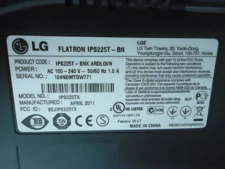 LCD Monitor - FCC ID BEJIPS225TX - LG Electronics USA, Inc. (2)