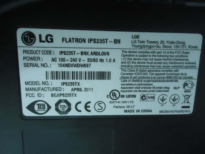 LCD Monitor - FCC ID BEJIPS235TX - LG Electronics USA, Inc. (2)