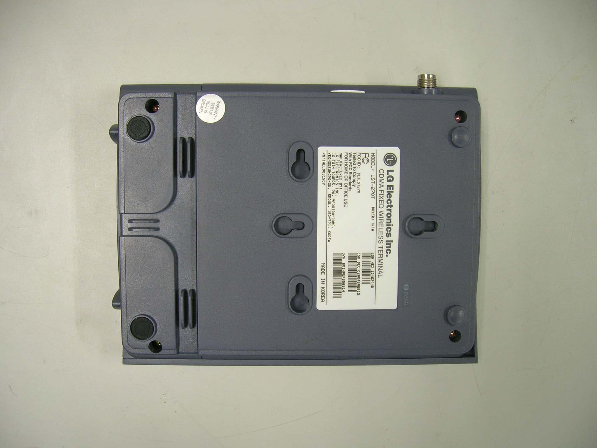 Single Band, Single Mode CDMA WLL Phone - FCC ID BEJLST270 - LG Electronics USA, Inc.