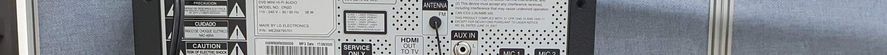 DVD MINI HI-FI AUDIO - FCC ID BEJON2D - LG Electronics USA, Inc.