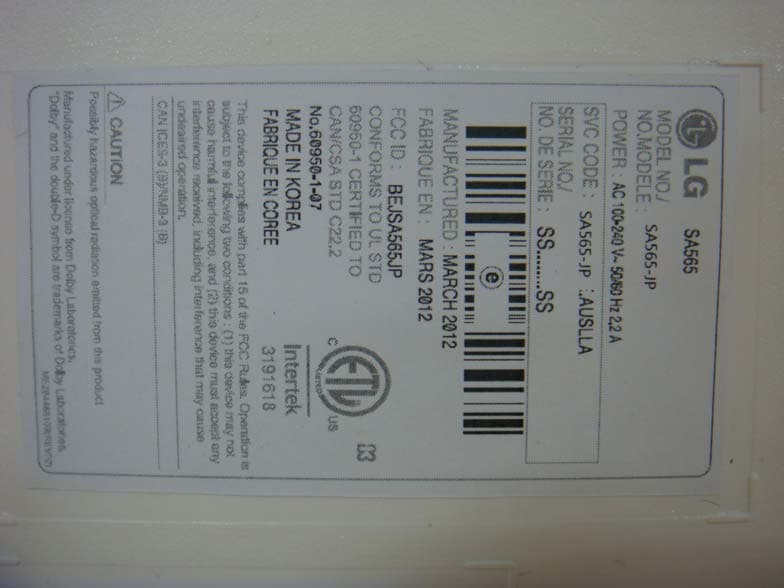 LASER PROJECTOR - FCC ID BEJSA565JP - LG Electronics USA, Inc.