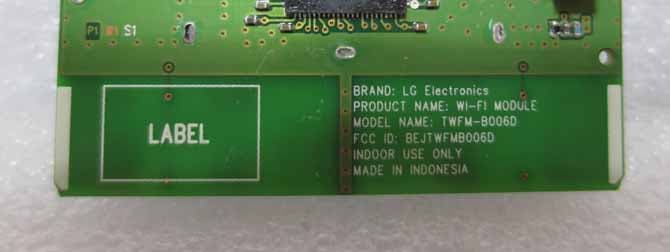 Wi-Fi module - FCC ID BEJTWFMB006D - LG Electronics USA, Inc. (2)