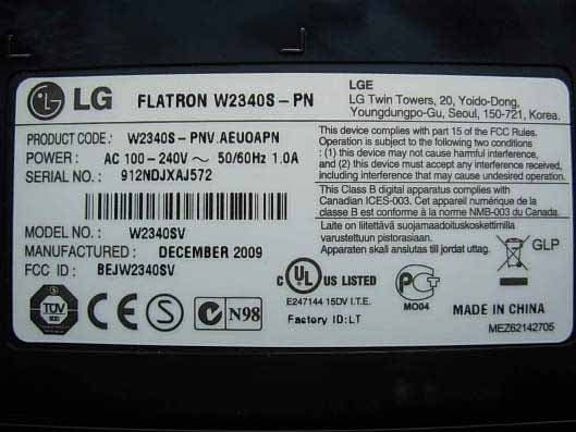 LCD MONITOR - FCC ID BEJW2340SV - LG Electronics USA, Inc. (2)