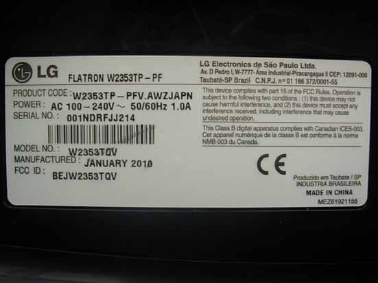 LCD MONITOR - FCC ID BEJW2353TQV - LG Electronics USA, Inc. (2)