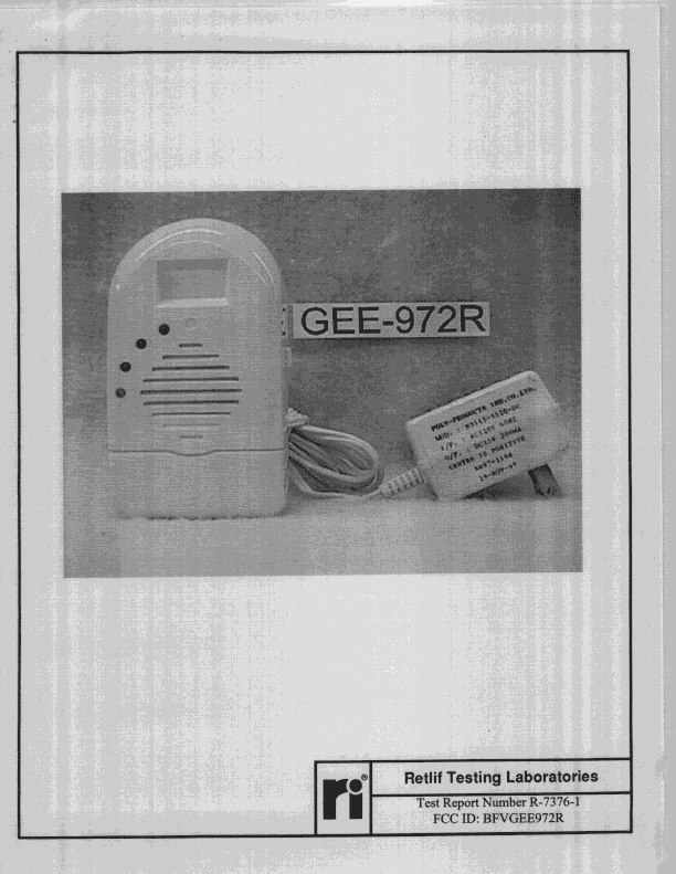 CYY - Communications Receiver used w/Pt 15 Transmitter - FCC ID BFVGEE972R - Golden Eagle Electronics Manufactory Ltd