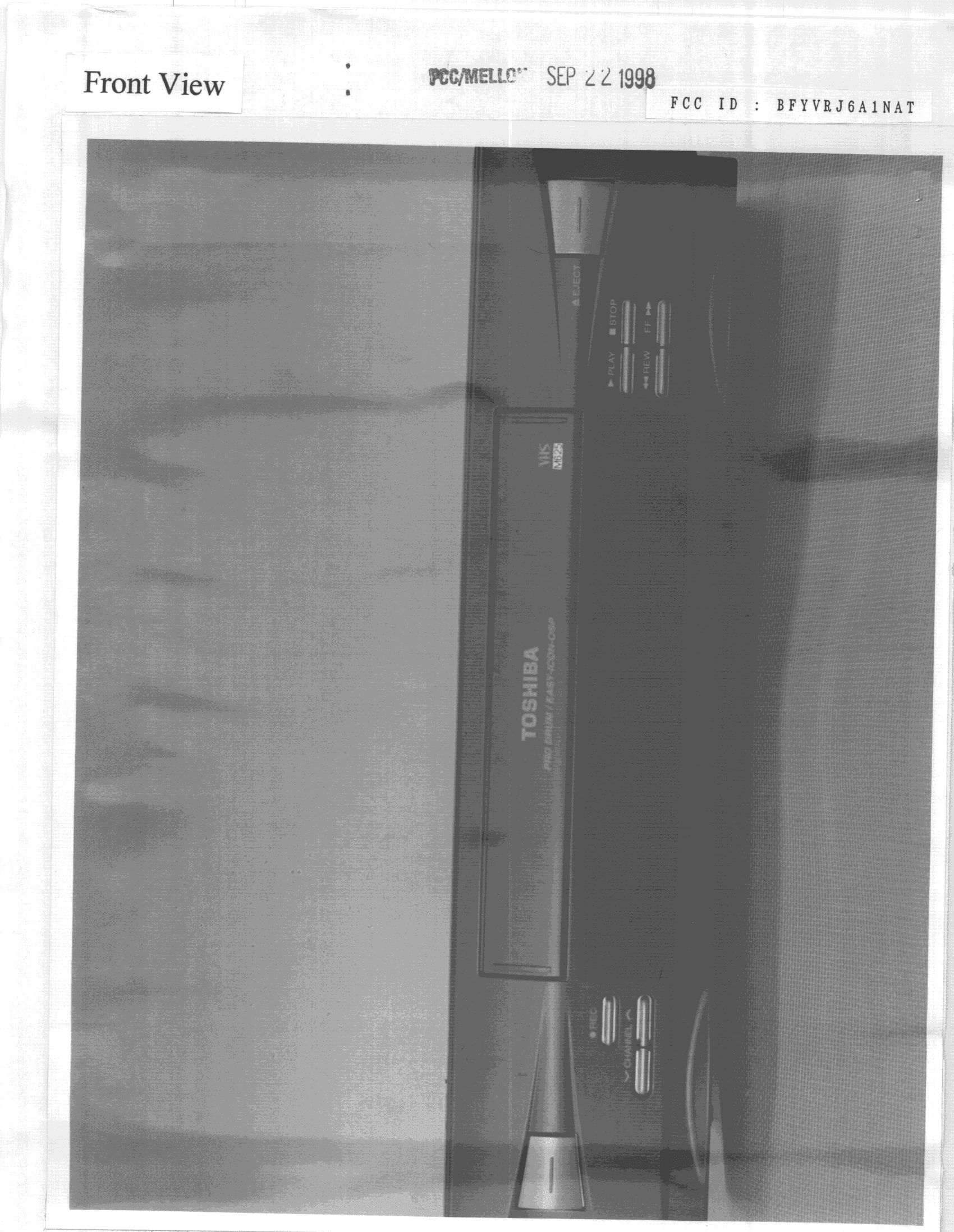 Videocassette Recorder - FCC ID BFYVRJ6A1NAT - Shintom Co Ltd