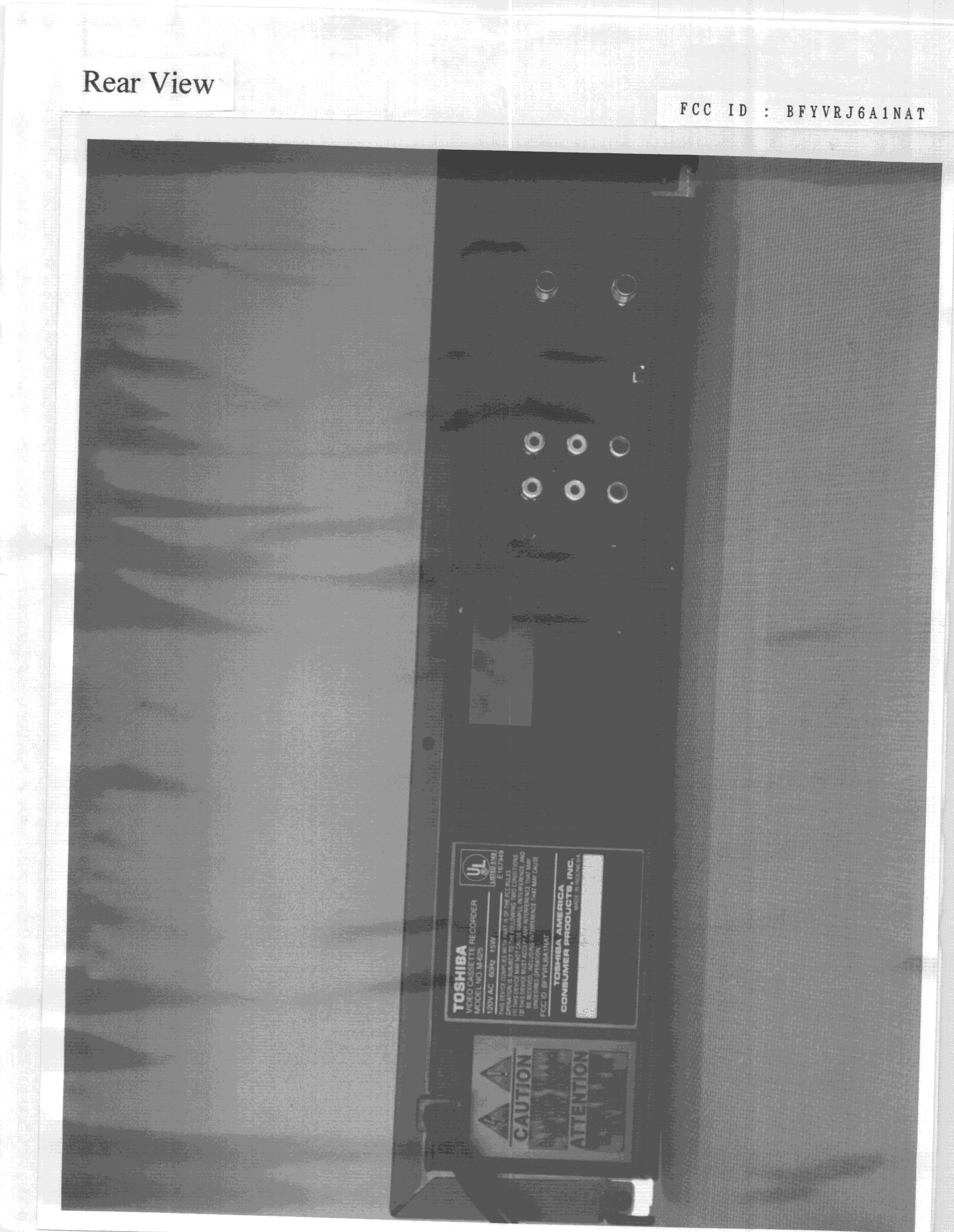 Videocassette Recorder - FCC ID BFYVRJ6A1NAT - Shintom Co Ltd (2)