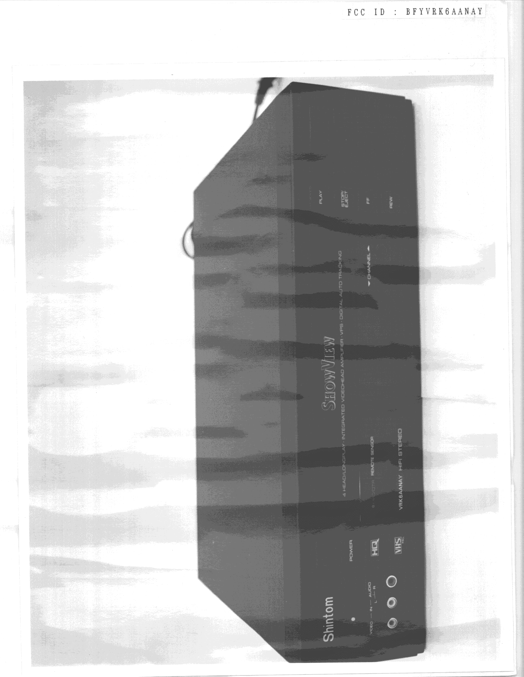 Video Cassette Recorder - FCC ID BFYVRK6AANAY - Shintom Co Ltd (4)