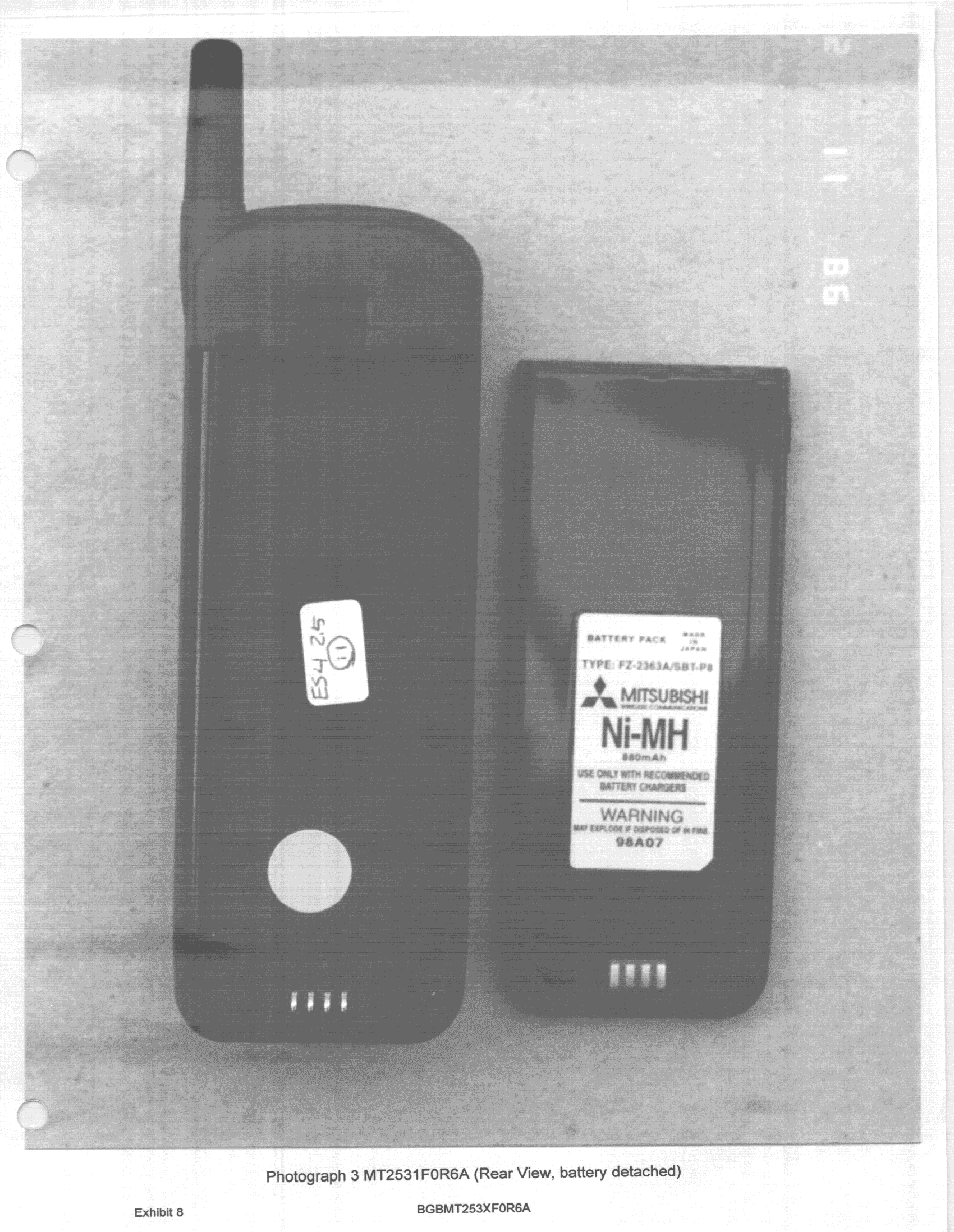 TNE - Licensed Non-Broadcast Transmitter Held to Ear - FCC ID BGBMT253XF0R6A - Mitsubishi Electric Corp (4)