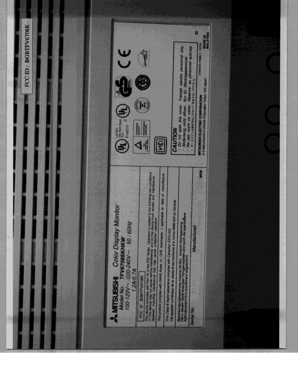 JBP - Part 15 Class B Computing Device Peripheral - FCC ID BGBTFV6708K - Mitsubishi Electric Corp (2)
