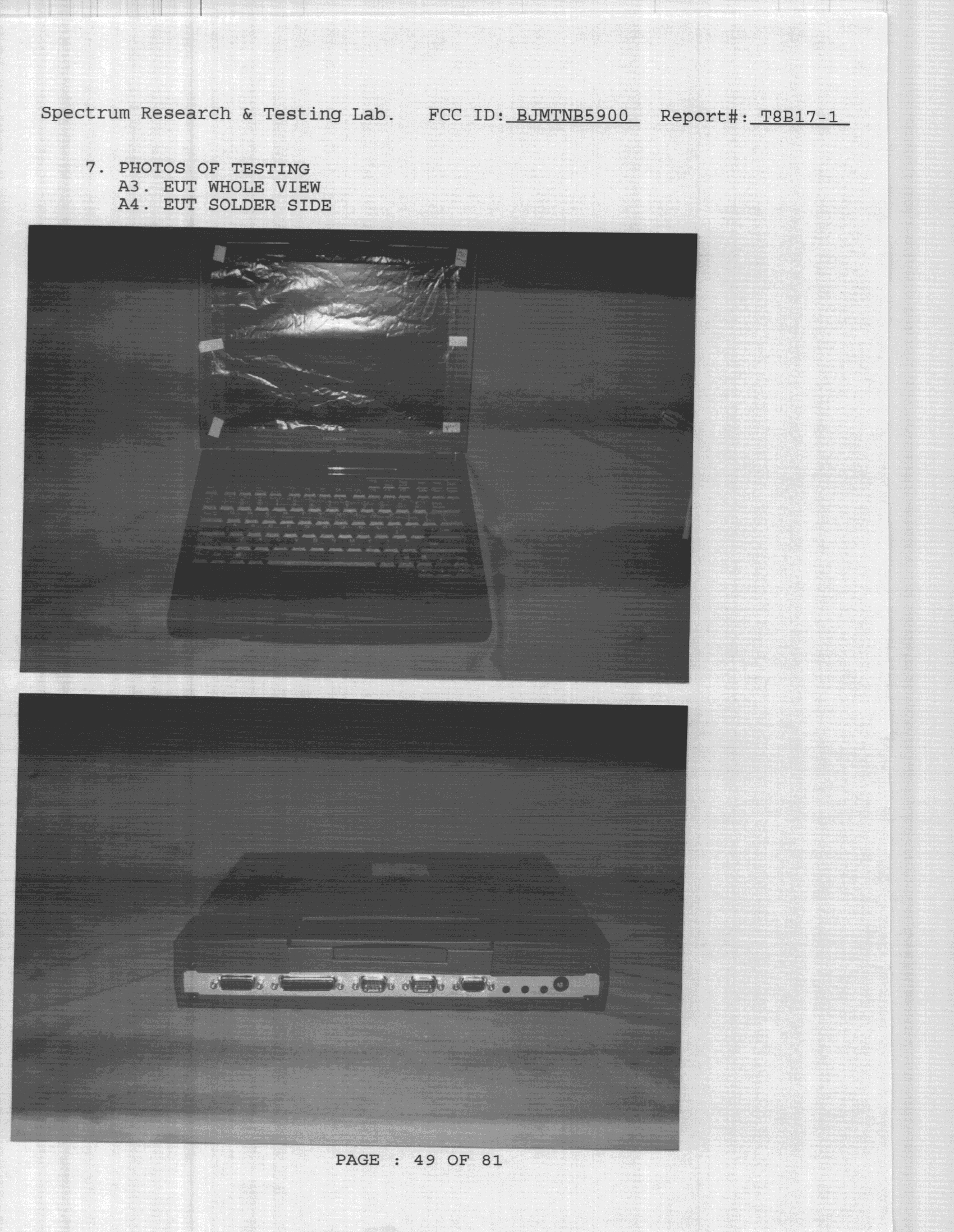 JBC - Part 15 Class B Computing Device/Personal Computer - FCC ID BJMTNB5900 - Tatung Company (1)