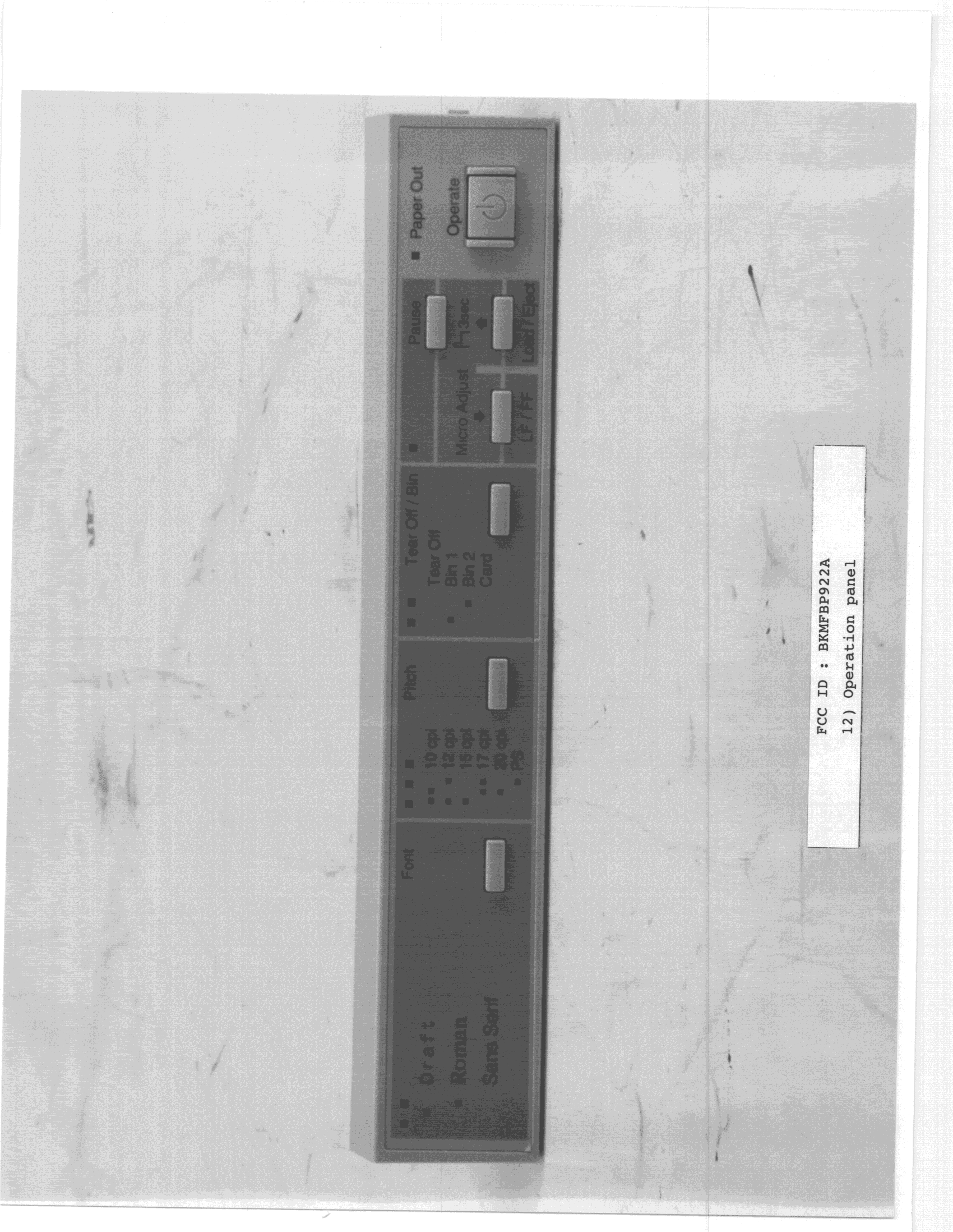 9-Pin Dot Matrix Printer - FCC ID BKMFBP922A - Seiko Epson Corporation