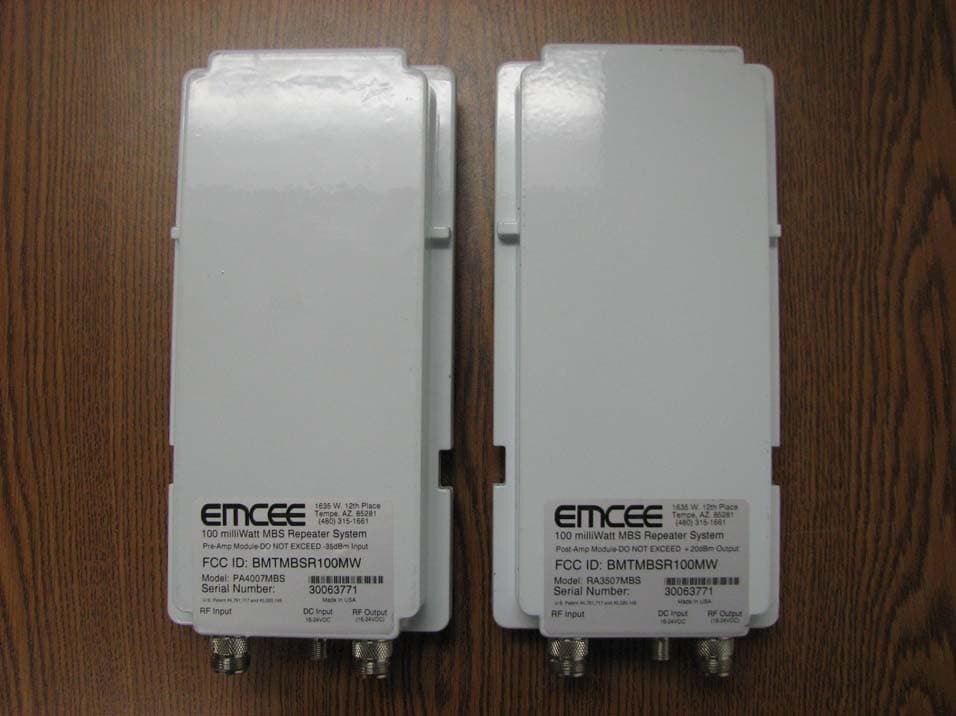 Repeater - FCC ID BMTMBSR100MW - EMCEE Broadcast Products