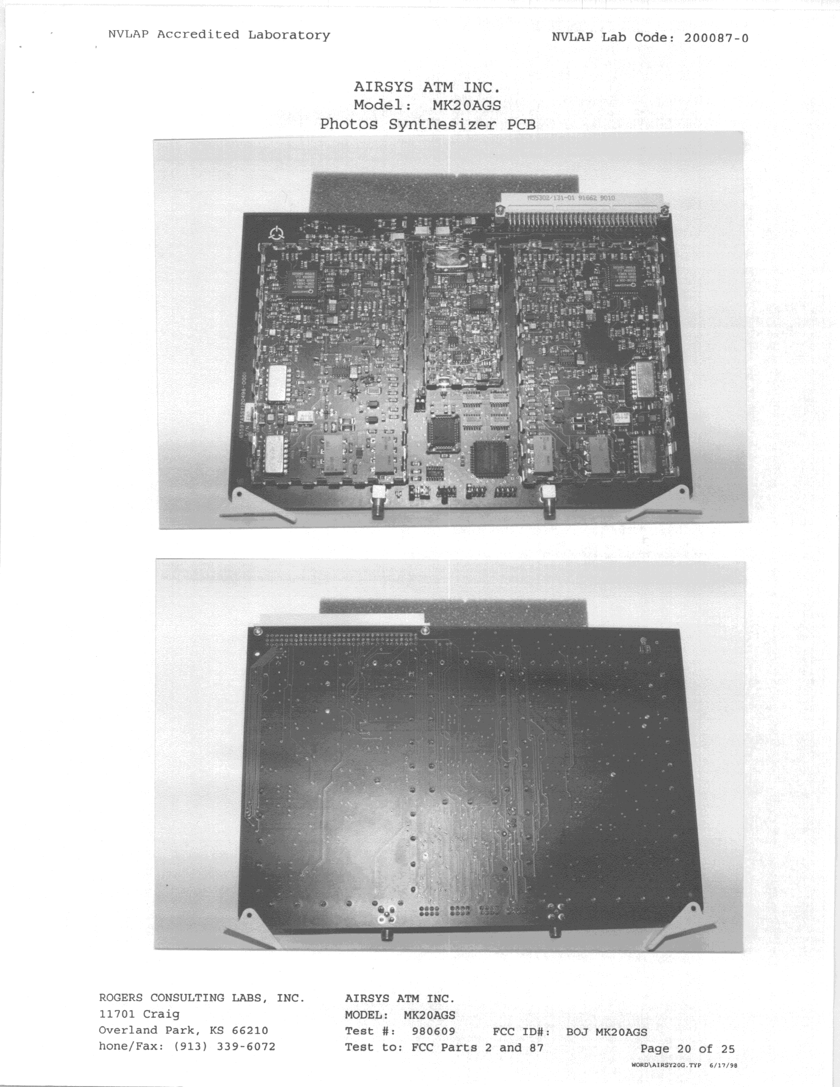 TNB - Licensed Non-Broadcast Station Transmitter - FCC ID BOJMK20AGS - Thales ATM