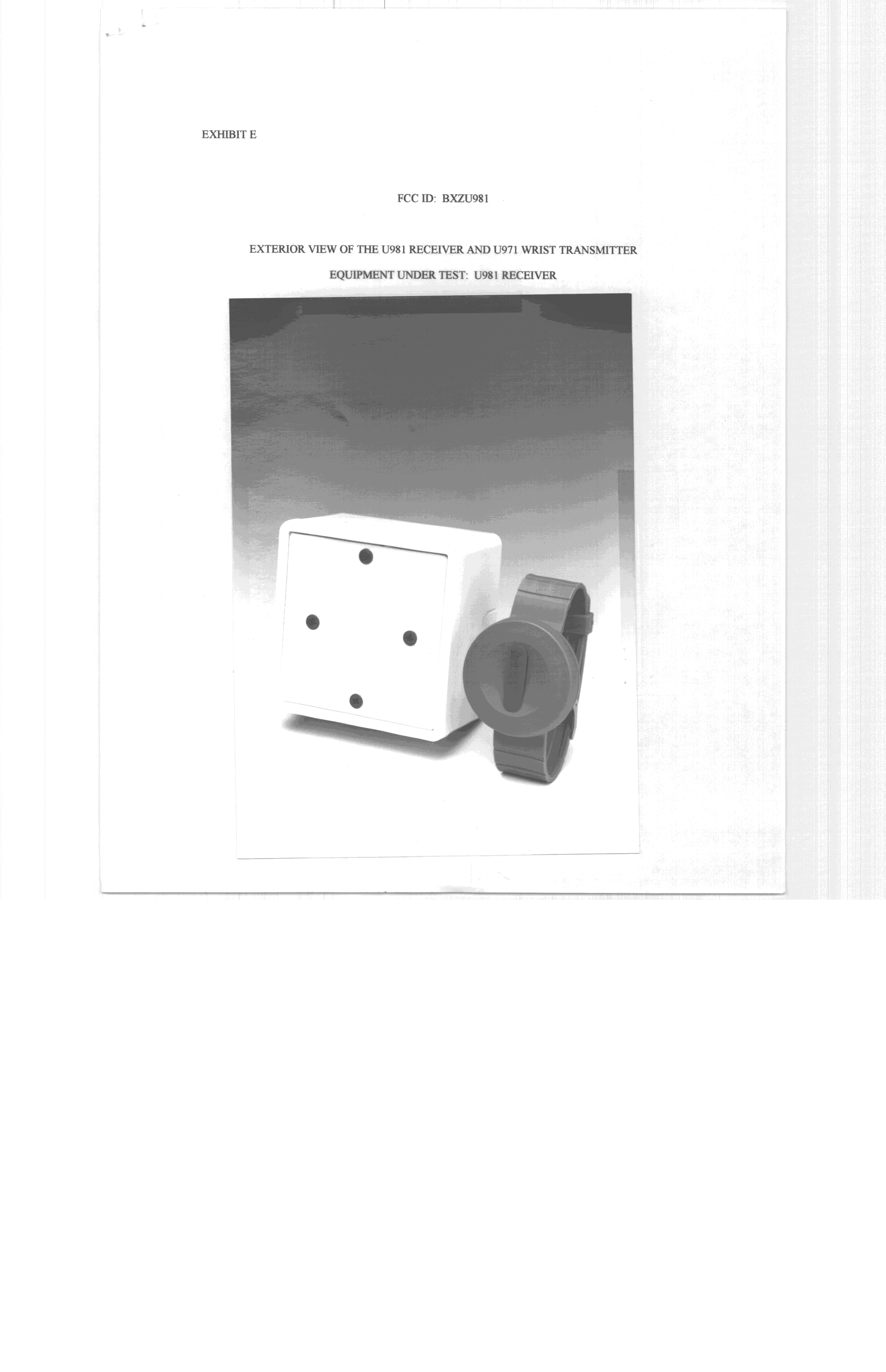 UHF Alarm Receiver - FCC ID BXZU981 - Ascom (Sweden) AB