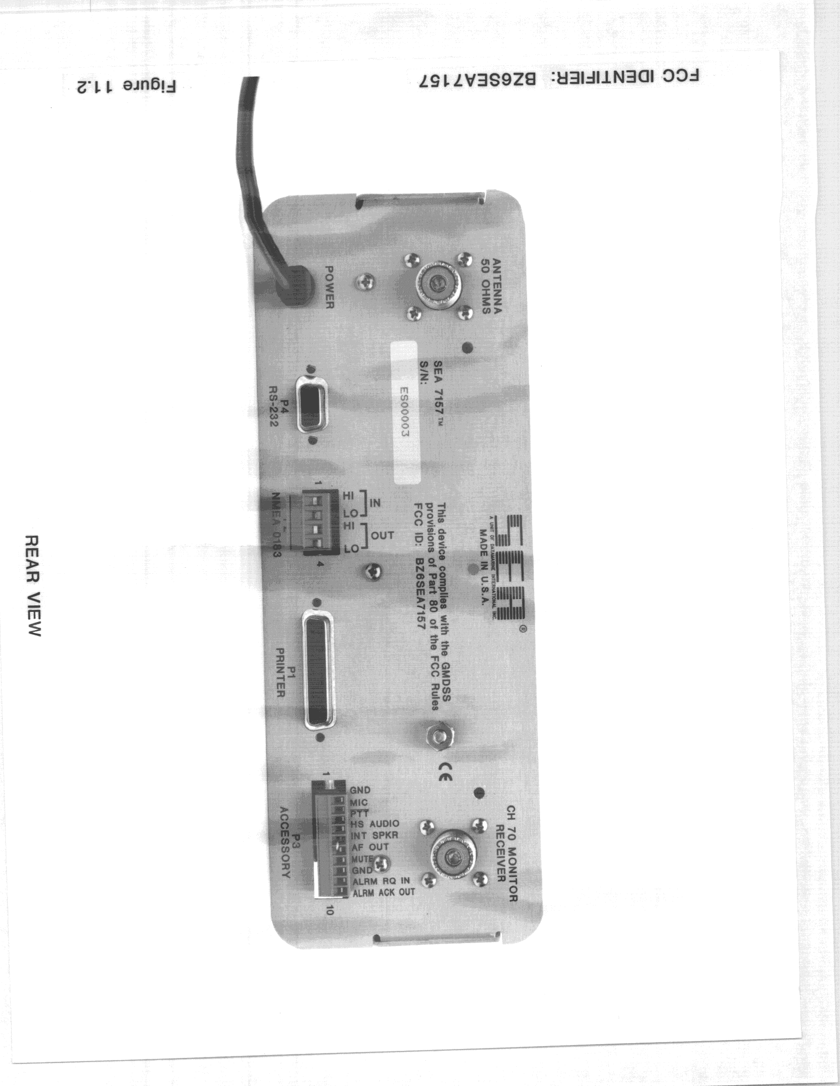 GVH - Part 80 VHF Transmitter (GMDSS) - FCC ID BZ6SEA7157 - SEA Inc of Delaware
