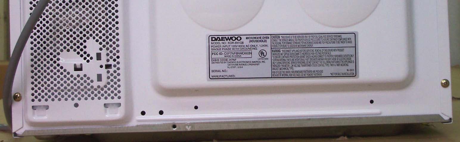 Microwave Oven - FCC ID C5F7NF6NMO800N - WINIA Electronics Co., Ltd. (1)
