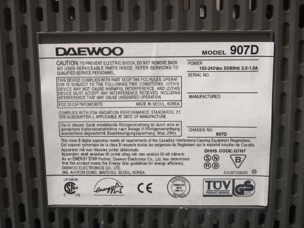 Monitor - FCC ID C5F7NFCMC907D - WINIA Electronics Co., Ltd.