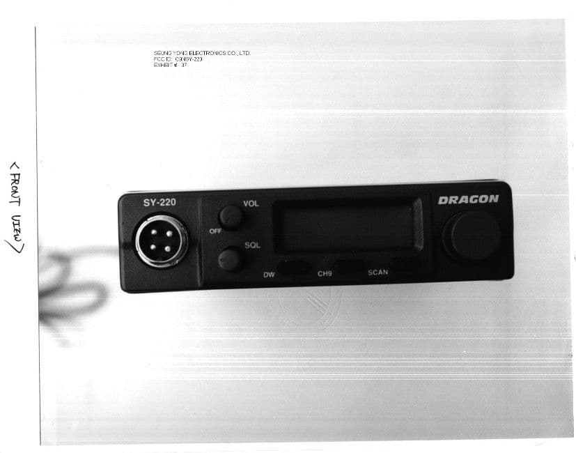 CB TRANSCEIVER  - TRANSMITTER - FCC ID C9NSY-220 - Seung Yong Electronics Co Ltd