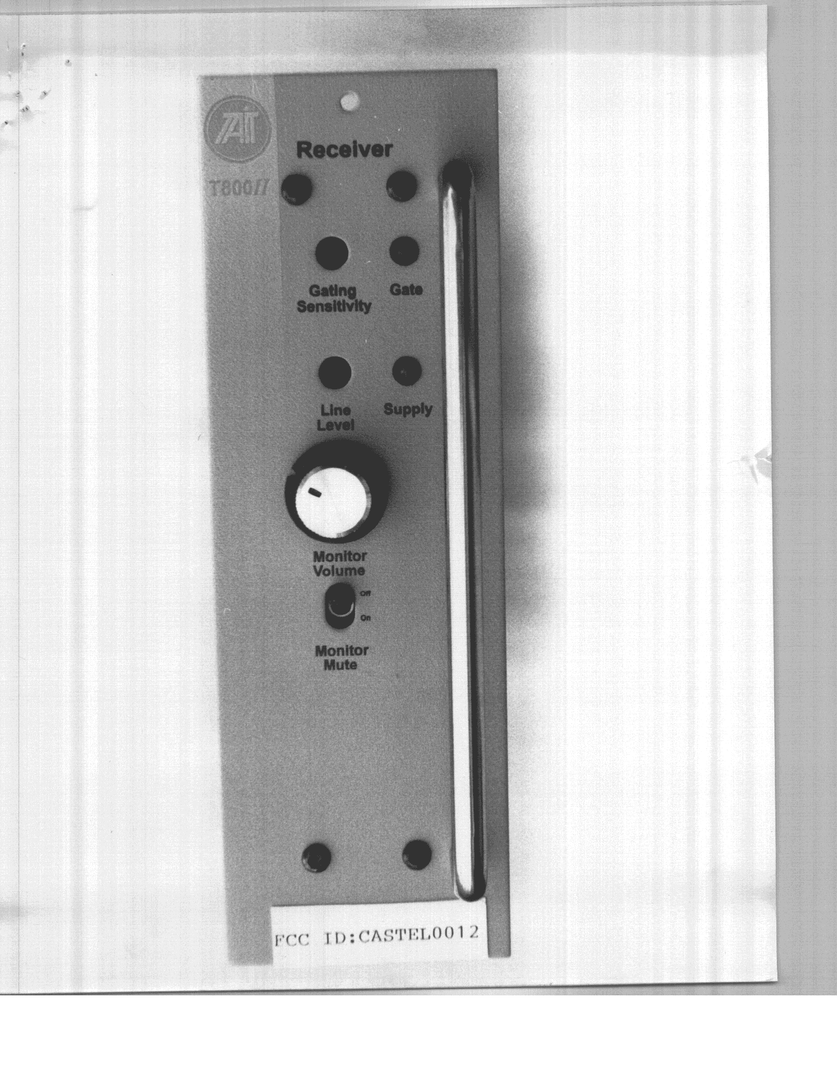 CXX - Communications Rcvr for use w/ licensed Tx and CBs - FCC ID CASTEL0012 - Tait International Limited
