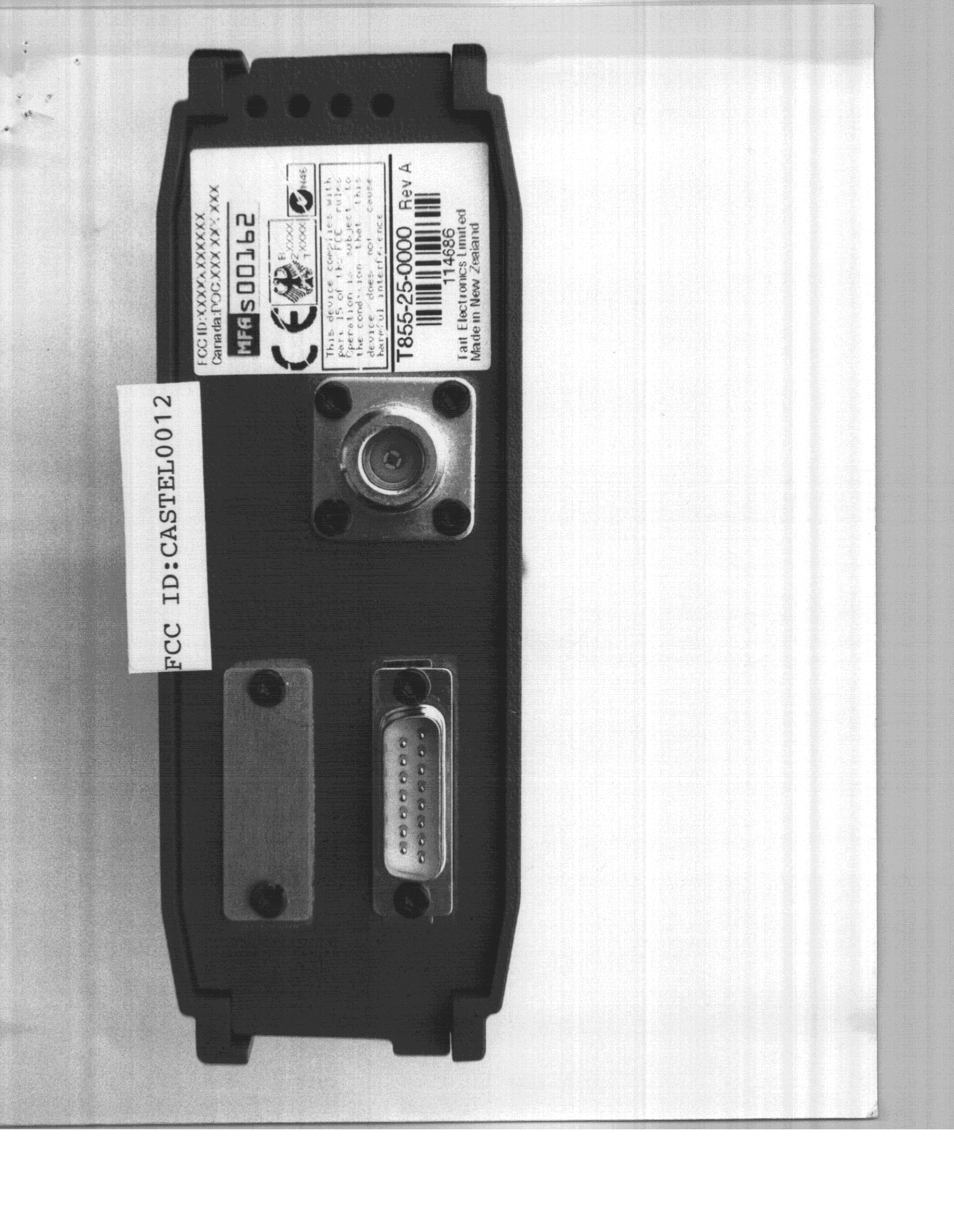 CXX - Communications Rcvr for use w/ licensed Tx and CBs - FCC ID CASTEL0012 - Tait International Limited (2)