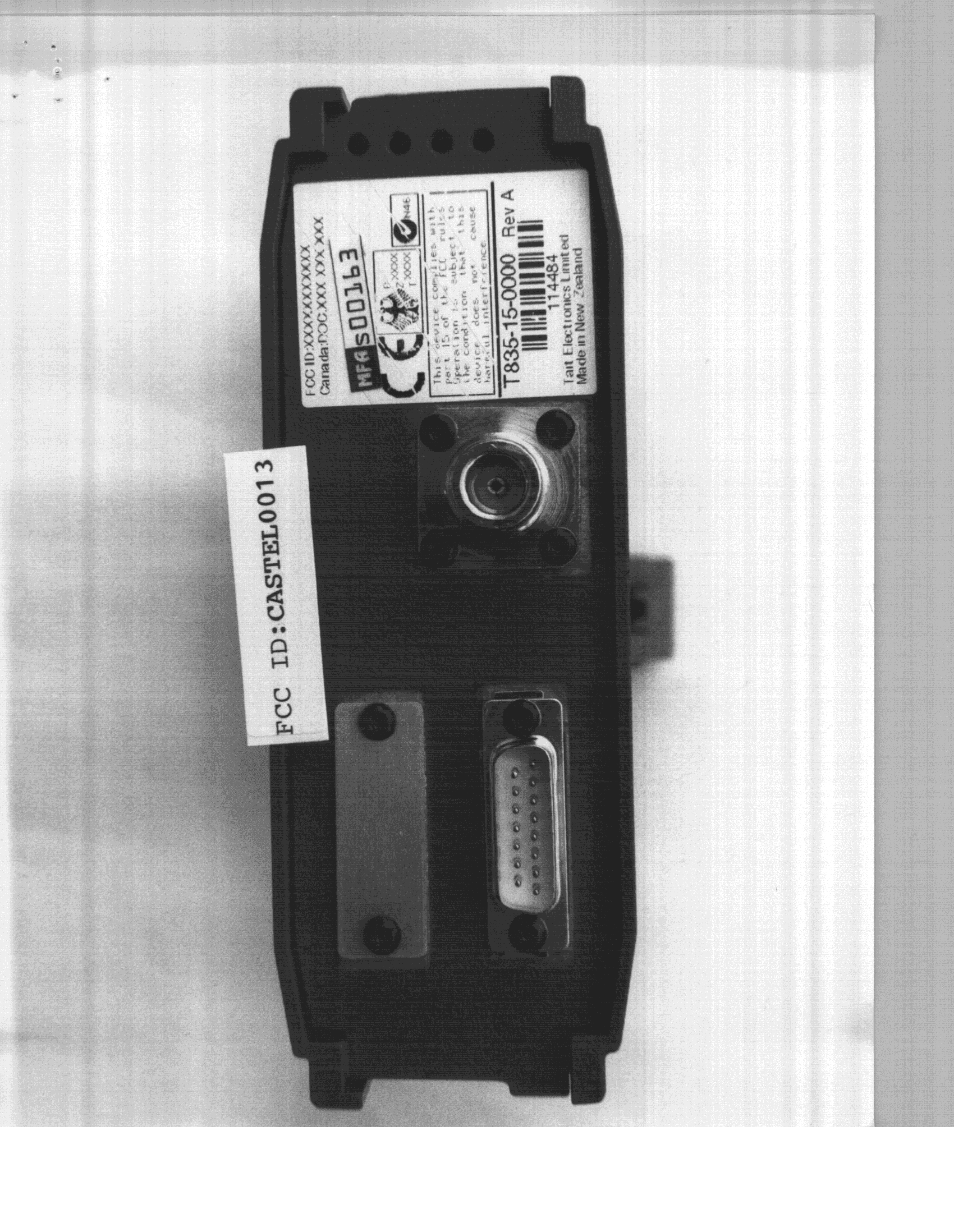 CXX - Communications Rcvr for use w/ licensed Tx and CBs - FCC ID CASTEL0013 - Tait International Limited (2)
