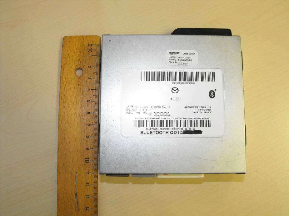 Mazda Blue Tooth HandsFree - FCC ID CB2MAZGEN6HFT - Johnson Controls Interiors L.L.C. (3)