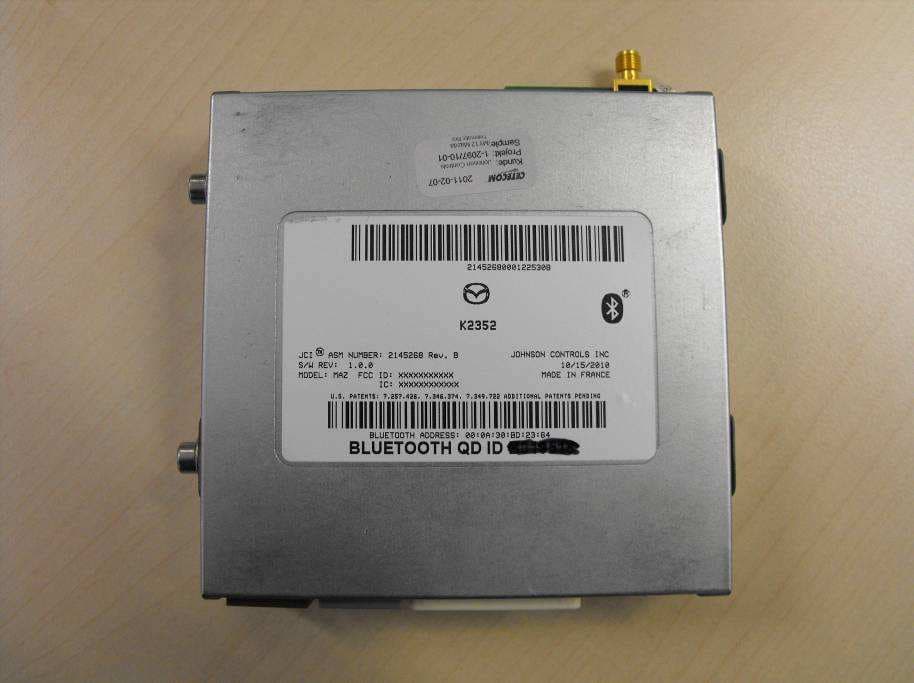 Mazda Blue Tooth HandsFree - FCC ID CB2MAZGEN6HFT - Johnson Controls Interiors L.L.C. (4)