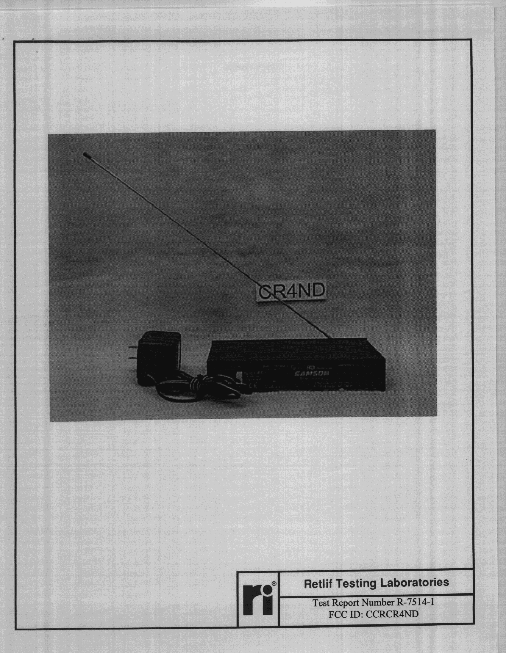 Wireless Mic Receiver - FCC ID CCRCR4ND - Sam Ash Music Corporation (2)