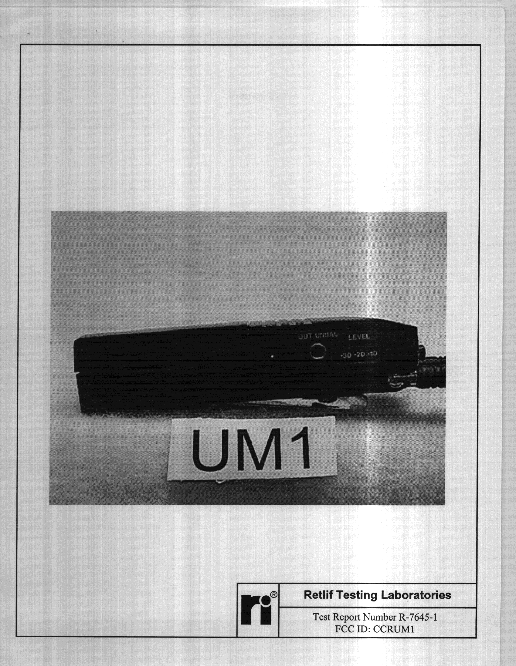 CXX - Communications Rcvr for use w/ licensed Tx and CBs - FCC ID CCRUM1 - Sam Ash Music Corporation (3)