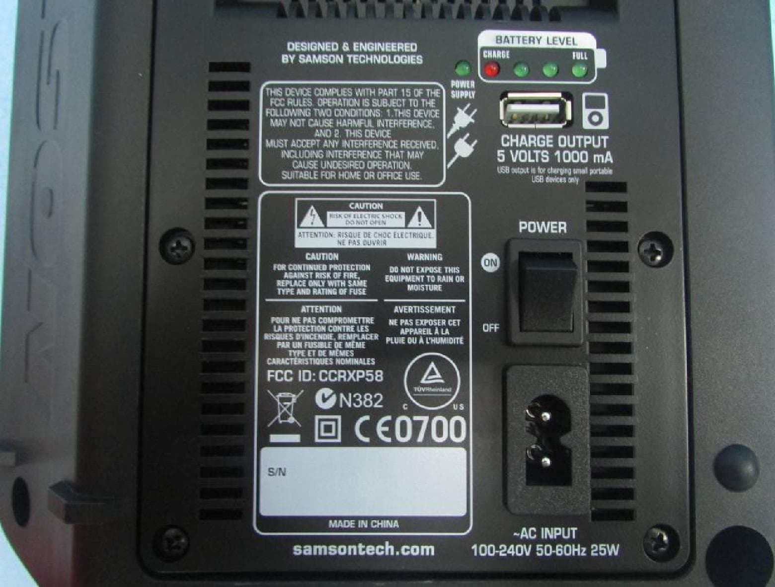BLUETOOTH SPEAKER - FCC ID CCRXP58 - Sam Ash Music Corporation