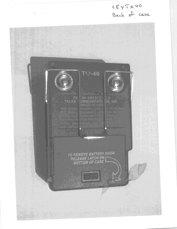 GAT - Part 15 Auditory Assistance Device (Transmitter) - FCC ID CEYTX40 - Telex Communications Inc
