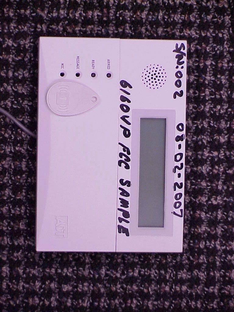Remote Touchpad with Prox Reader - FCC ID CFS8DL6160VPADT - Ademco Inc.