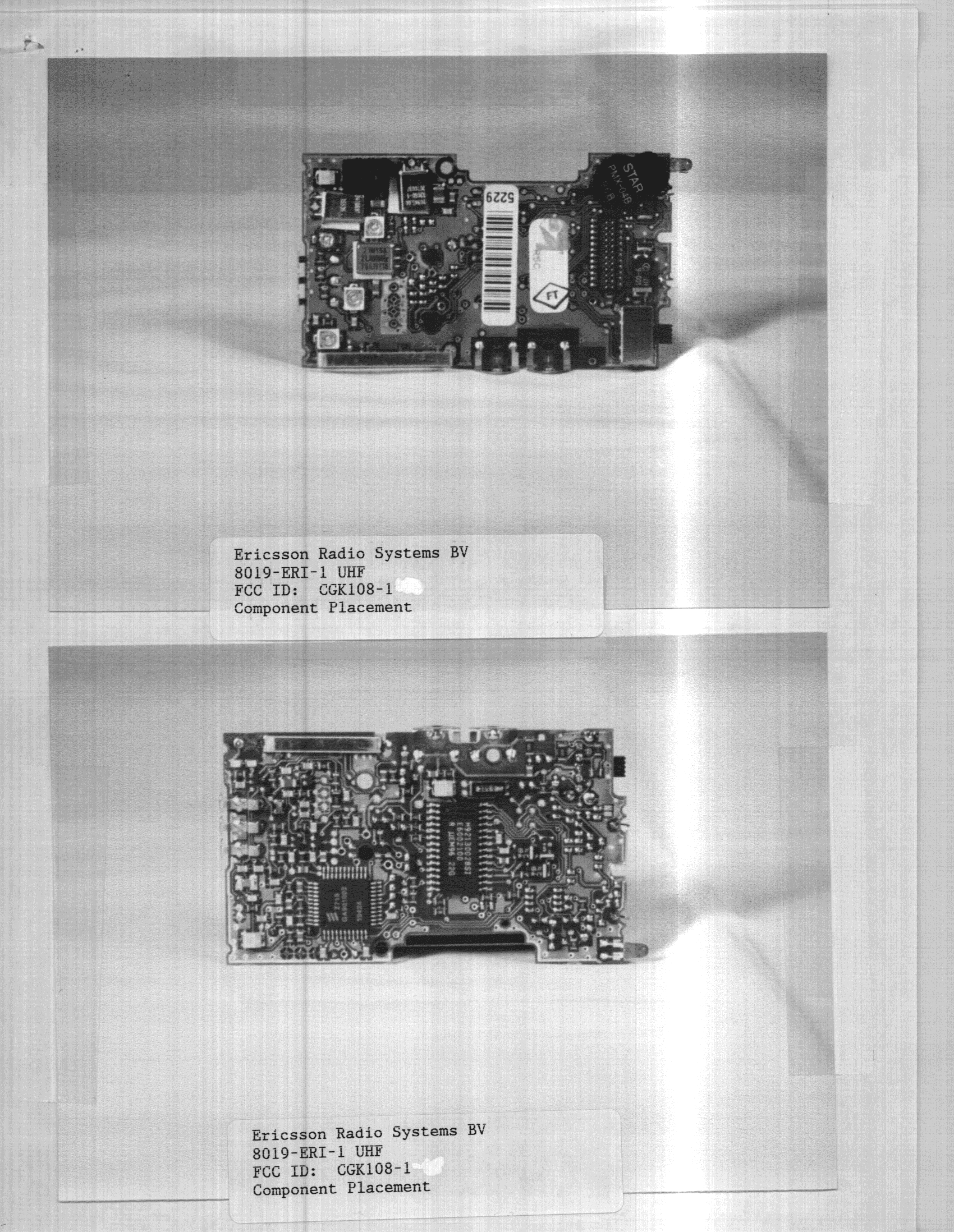 CXX - Communications Rcvr for use w/ licensed Tx and CBs - FCC ID CGK108-1 - Ericsson Radio Systems BV