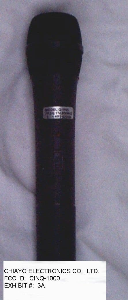 WIRELESS MICROPHONE - FCC ID CINQ-1000 - Chiayo Electronics Co Ltd