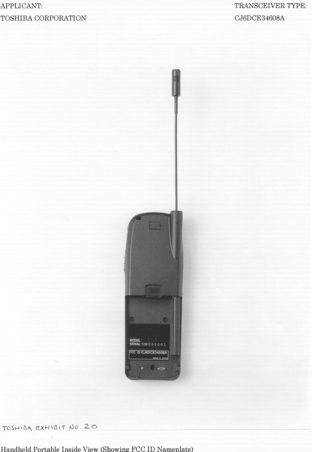 Cellular Portable Telephone - FCC ID CJ6DCE34608A - Dynabook Inc.