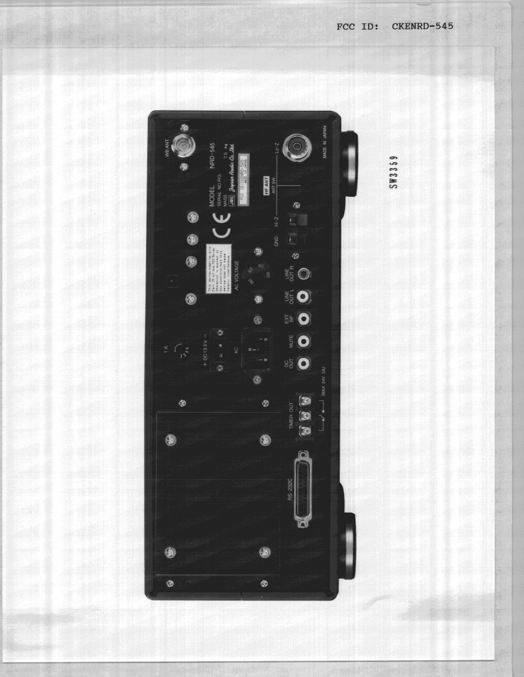 CSR - Scanning Receiver - FCC ID CKENRD-545 - Japan Radio Co., Ltd. (2)