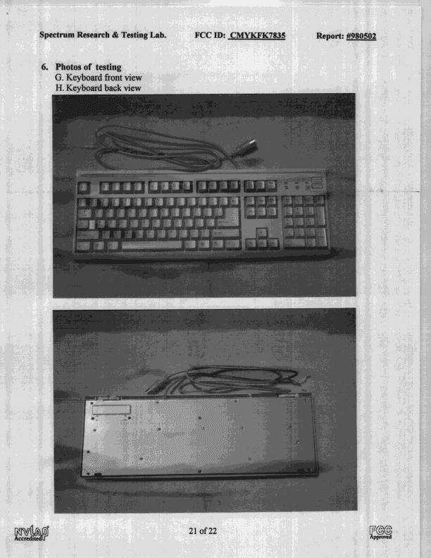 JBP - Part 15 Class B Computing Device Peripheral - FCC ID CMYKFK7835 - Mitsumi Electric Co Ltd