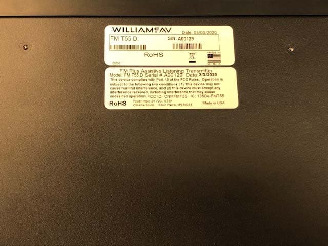 FM T55,  FM T55D - FCC ID CNMFMT55 - Williams Sound, LLC (2)