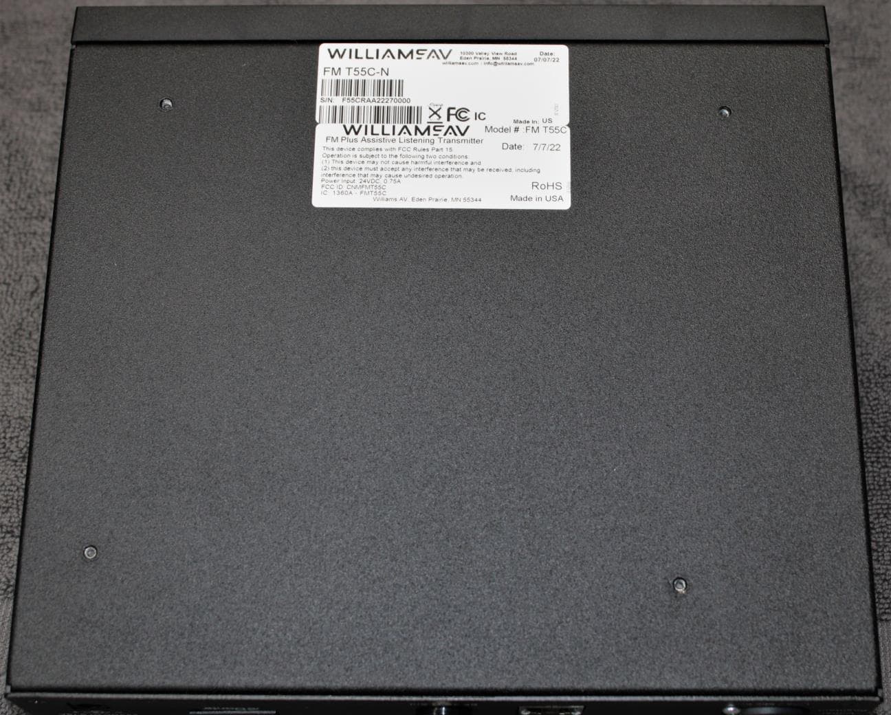 FM T55C - FCC ID CNMFMT55C - Williams Sound, LLC