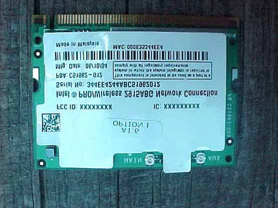 Intel Mini PCI Type 802.11ABG WLAN Adapter - FCC ID CNTWM3B2915ABG - HP Inc. (2)