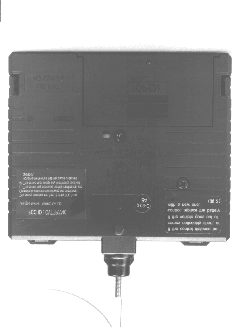 Radio Controlled Toy - FCC ID CVTTP7740 - Nikko Co Ltd