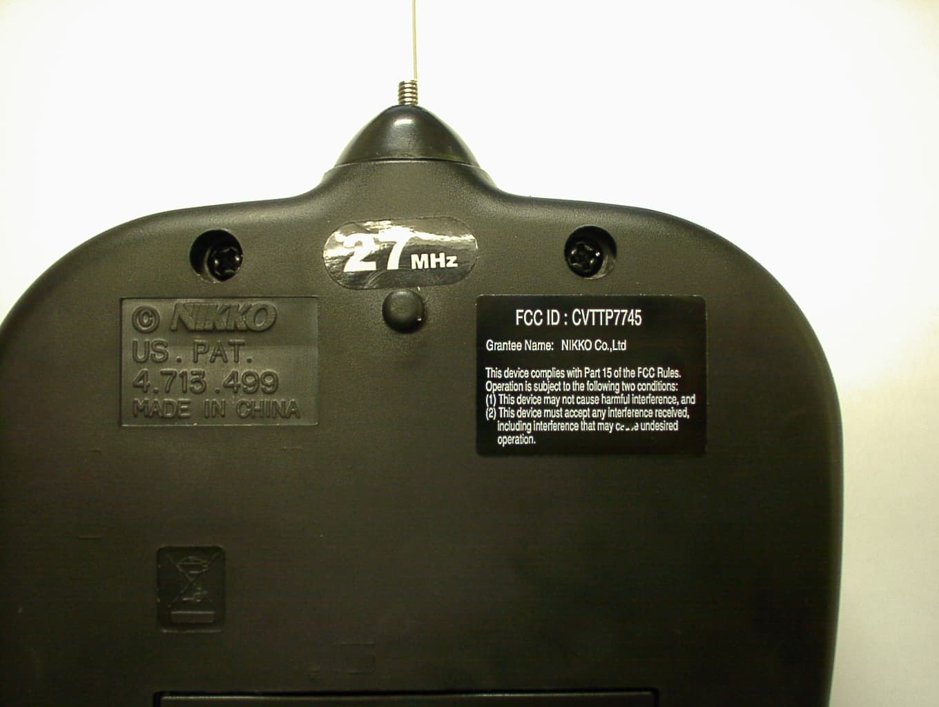 Radio Controlled Toy(Transmitter) - FCC ID CVTTP7745 - Nikko Co Ltd (2)