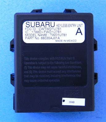 Communication Receiver used w/Pt 15 Transmitter - FCC ID CWTWD1U781 - ALPS ALPINE CO., LTD.
