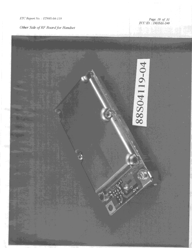 Cordless Telephone - FCC ID D6XMA-240 - Tecom Co Ltd