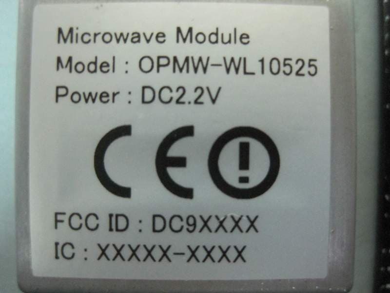 Microwave Module - FCC ID DC9OPMWWL - Optex Co Ltd (3)