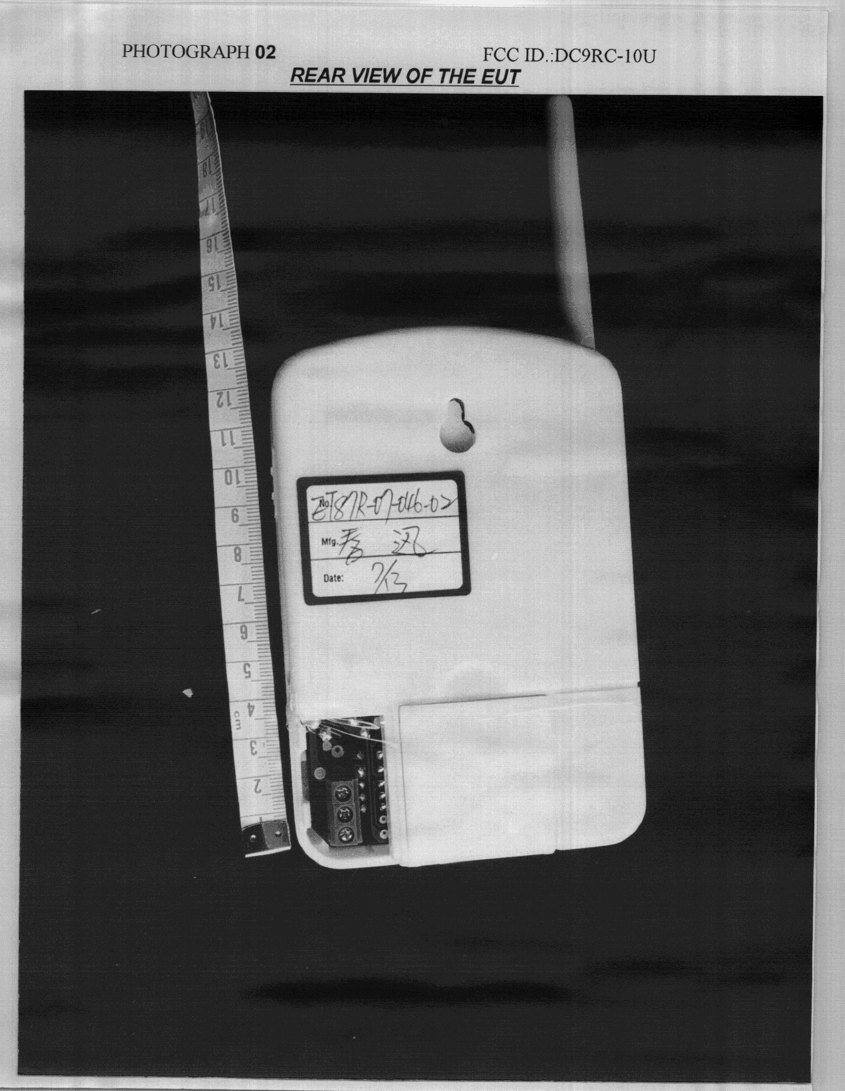 CYY - Communications Receiver used w/Pt 15 Transmitter - FCC ID DC9RC-10U - Optex Co Ltd
