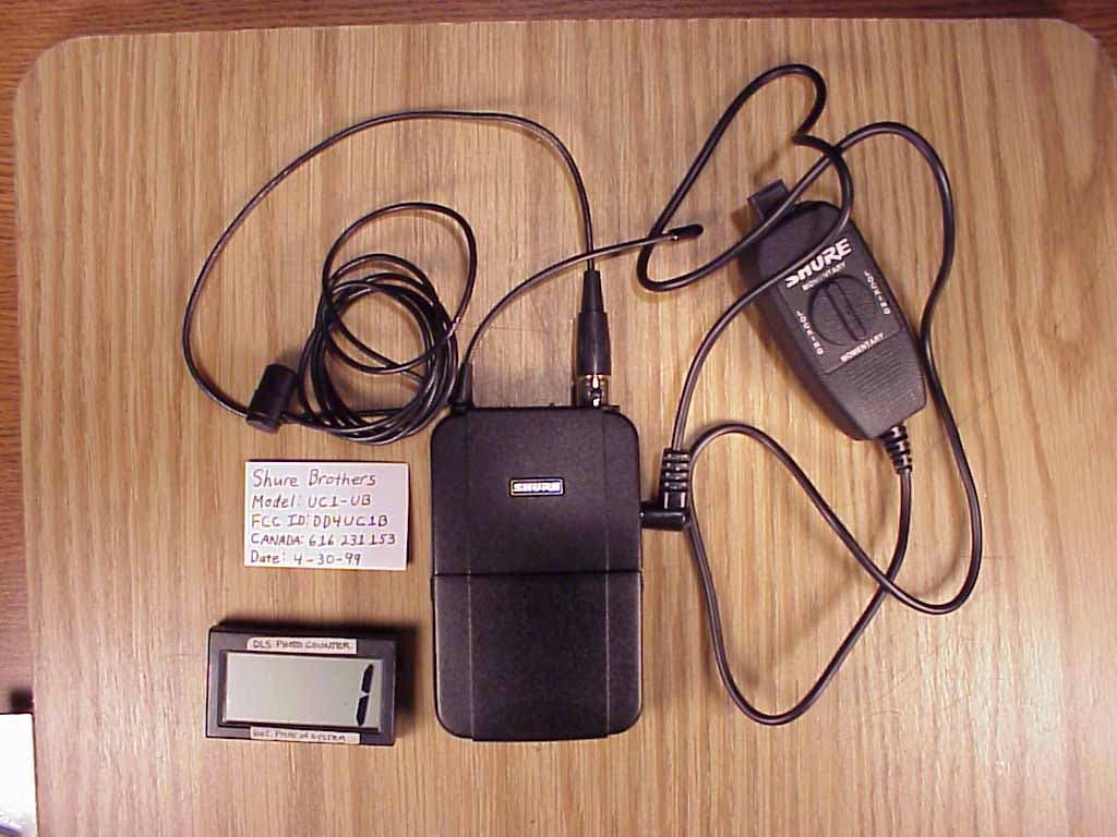 TNT - Licensed Non-Broadcast Transmitter Worn on Body - FCC ID DD4UC1B - Shure Incorporated
