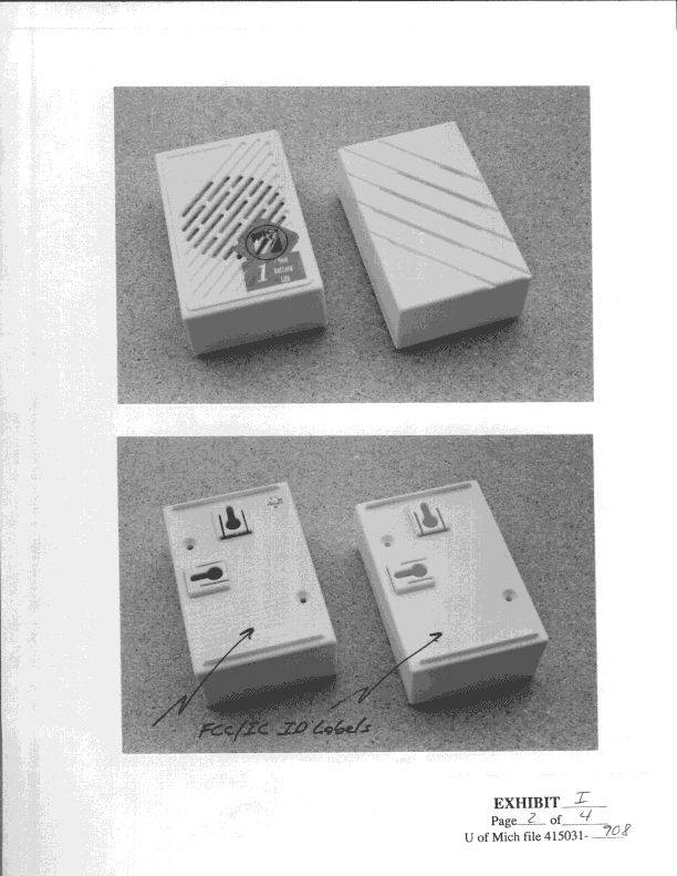 Wireless Doorbell Receiver - FCC ID DE43190R - Thomas & Betts Corporation