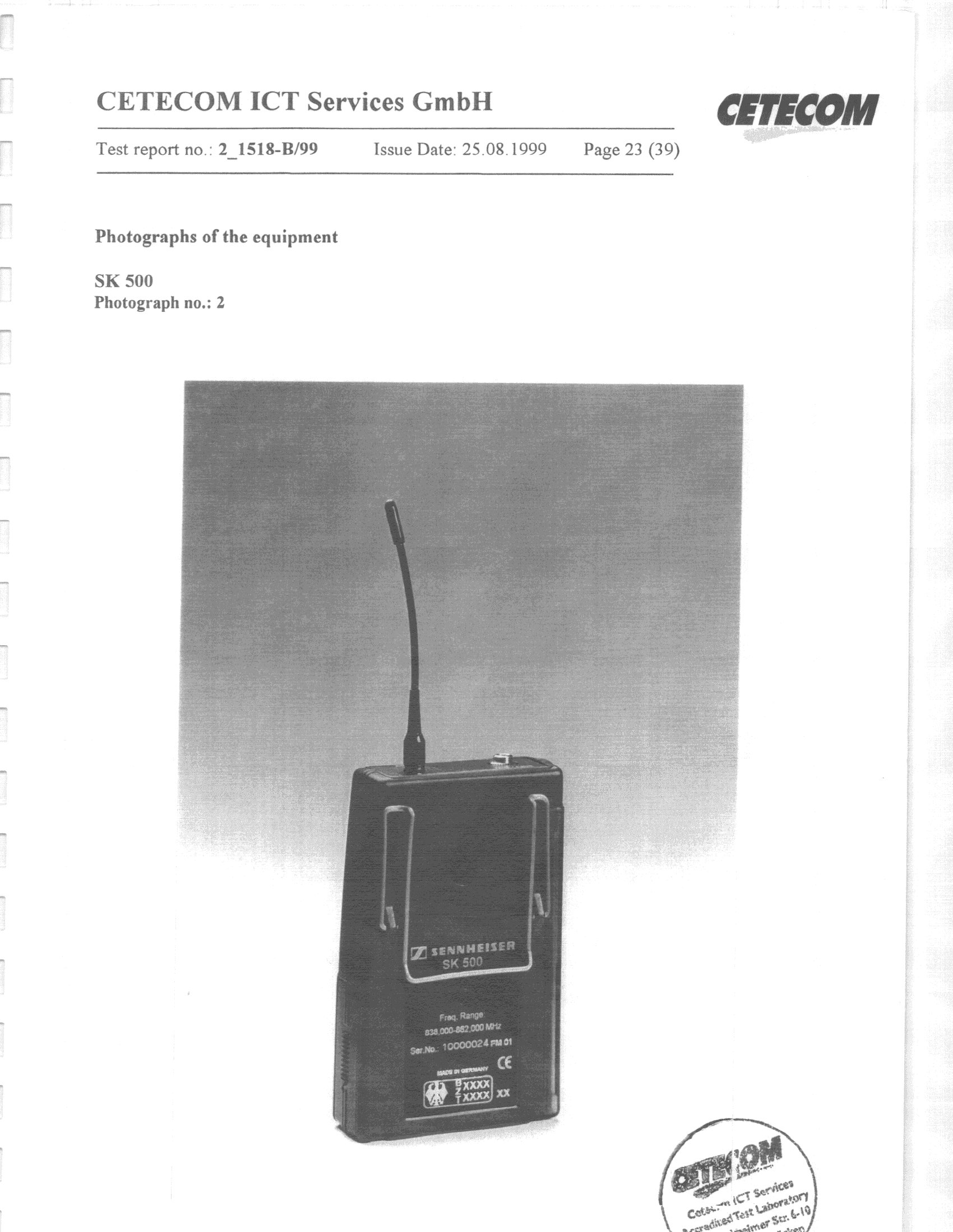 TNT - Licensed Non-Broadcast Transmitter Worn on Body - FCC ID DMOB1EURH - Sennheiser Electronic Corp (4)